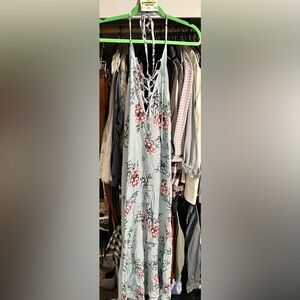 Show Me Your MuMu Logan Lace Up Halter Maxi Dress Medium